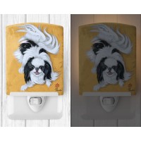 Carolines Treasures Mh1034Cnl Japanese Chin Black White Play Ceramic Night Light Compact Ulcertified Ideal For Bedroom Bath