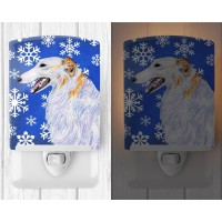 Carolines Treasures Ss4613Cnl Borzoi Winter Snowflakes Holiday Ceramic Night Light Compact Ulcertified Ideal For Bedroom Ba