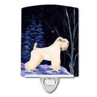 Carolines Treasures Ss8386Cnl Starry Night Wheaten Terrier Soft Coated Ceramic Night Light Compact Ulcertified Ideal For Bed