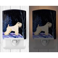 Carolines Treasures Ss8386Cnl Starry Night Wheaten Terrier Soft Coated Ceramic Night Light Compact Ulcertified Ideal For Bed