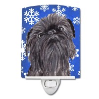 Carolines Treasures Sc9601Cnl Brussels Griffon Winter Snowflakes Ceramic Night Light Compact Ulcertified Ideal For Bedroom