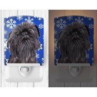 Carolines Treasures Sc9601Cnl Brussels Griffon Winter Snowflakes Ceramic Night Light Compact Ulcertified Ideal For Bedroom