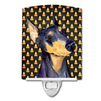 Carolines Treasures Ss4288Cnl Doberman Candy Corn Halloween Portrait Ceramic Night Light Compact Ulcertified Ideal For Bedro