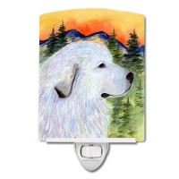 Carolines Treasures Ss8236Cnl Great Pyrenees Ceramic Night Light Compact Ulcertified Ideal For Bedroom Bathroom Nursery H