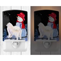 Carolines Treasures Ss8572Cnl Samoyed Ceramic Night Light Compact Ulcertified Ideal For Bedroom Bathroom Nursery Hallway