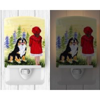 Carolines Treasures Ss8531Cnl Little Girl With Her Bernese Mountain Dog Ceramic Night Light Compact Ulcertified Ideal For Be