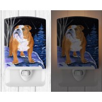 Carolines Treasures Ss8405Cnl Starry Night English Bulldog Ceramic Night Light Compact Ulcertified Ideal For Bedroom Bathro