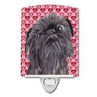 Carolines Treasures Sc9559Cnl Brussels Griffon Hearts And Love Ceramic Night Light Compact Ulcertified Ideal For Bedroom Ba