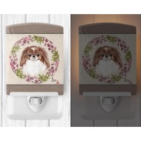 Carolines Treasures Mh1009Cnl Japanese Chin Wreath Of Flowers Ceramic Night Light Compact Ulcertified Ideal For Bedroom Bat