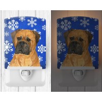 Carolines Treasures Ss4655Cnl Bullmastiff Winter Snowflakes Holiday Ceramic Night Light Compact Ulcertified Ideal For Bedroo