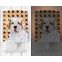 Carolines Treasures Ss4356Cnl Clumber Spaniel Fall Leaves Portrait Ceramic Night Light Compact Ulcertified Ideal For Bedroom