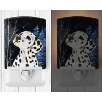 Carolines Treasures Ss8370Cnl Starry Night Dalmatian Ceramic Night Light Compact Ulcertified Ideal For Bedroom Bathroom Nu