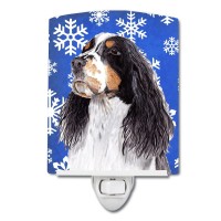 Carolines Treasures Sc9361Cnl Springer Spaniel Winter Snowflakes Holiday Ceramic Night Light Compact Ulcertified Ideal For B