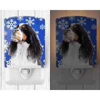 Carolines Treasures Sc9361Cnl Springer Spaniel Winter Snowflakes Holiday Ceramic Night Light Compact Ulcertified Ideal For B