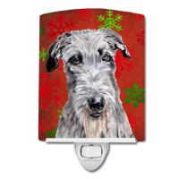 Carolines Treasures Sc9754Cnl Scottish Deerhound Red Snowflakes Holiday Ceramic Night Light Compact Ulcertified Ideal For Be