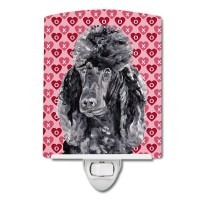 Carolines Treasures Sc9698Cnl Black Standard Poodle Hearts And Love Ceramic Night Light Compact Ulcertified Ideal For Bedroo