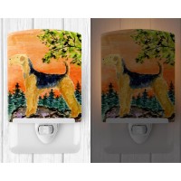 Carolines Treasures Ss8850Cnl Airedale Ceramic Night Light Compact Ulcertified Ideal For Bedroom Bathroom Nursery Hallway