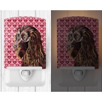 Carolines Treasures Sc9560Cnl Boykin Spaniel Hearts And Love Ceramic Night Light Compact Ulcertified Ideal For Bedroom Bath