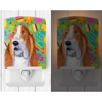 Carolines Treasures Ss4873Cnl Basset Hound Easter Eggtravaganza Ceramic Night Light Compact Ulcertified Ideal For Bedroom B