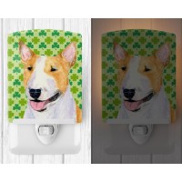 Carolines Treasures Ss4427Cnl Bull Terrier St Patricks Day Shamrock Portrait Ceramic Night Light Compact Ulcertified Ideal