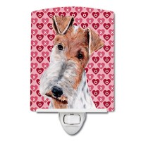 Carolines Treasures Sc9700Cnl Wire Fox Terrier Hearts And Love Ceramic Night Light Compact Ulcertified Ideal For Bedroom Ba