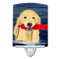 Carolines Treasures Ss8868Cnl Golden Retriever Ceramic Night Light Compact Ulcertified Ideal For Bedroom Bathroom Nursery