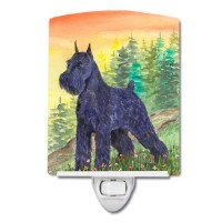 Carolines Treasures Ss1051Cnl Schnauzer Ceramic Night Light Compact Ulcertified Ideal For Bedroom Bathroom Nursery Hallwa