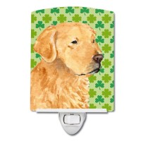 Carolines Treasures Ss4407Cnl Golden Retriever St Patricks Day Shamrock Portrait Ceramic Night Light Compact Ulcertified I