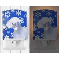 Carolines Treasures Ss4621Cnl Bedlington Terrier Winter Snowflakes Holiday Ceramic Night Light Compact Ulcertified Ideal For