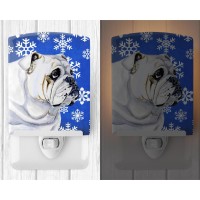 Carolines Treasures Lh9274Cnl Bulldog English Winter Snowflakes Holiday Ceramic Night Light Compact Ulcertified Ideal For Be