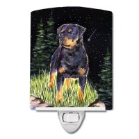 Carolines Treasures Ss8475Cnl Starry Night Rottweiler Ceramic Night Light Compact Ulcertified Ideal For Bedroom Bathroom N