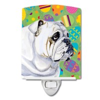 Carolines Treasures Lh9409Cnl Bulldog English Easter Eggtravaganza Ceramic Night Light Compact Ulcertified Ideal For Bedroom