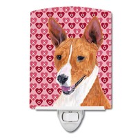 Carolines Treasures Sc9252Cnl Basenji Hearts Love And Valentines Day Portrait Ceramic Night Light Compact Ulcertified Ideal