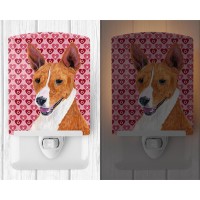 Carolines Treasures Sc9252Cnl Basenji Hearts Love And Valentines Day Portrait Ceramic Night Light Compact Ulcertified Ideal