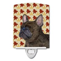 Carolines Treasures Ss4337Cnl French Bulldog Fall Leaves Portrait Ceramic Night Light Compact Ulcertified Ideal For Bedroom