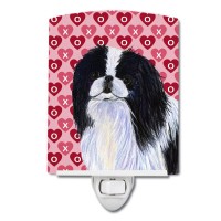 Carolines Treasures Ss4467Cnl Japanese Chin Hearts Love And Valentines Day Portrait Ceramic Night Light Compact Ulcertified