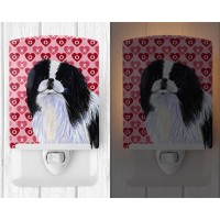 Carolines Treasures Ss4467Cnl Japanese Chin Hearts Love And Valentines Day Portrait Ceramic Night Light Compact Ulcertified