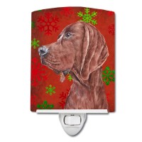 Carolines Treasures Sc9755Cnl Redbone Coonhound Red Snowflakes Holiday Ceramic Night Light Compact Ulcertified Ideal For Bed