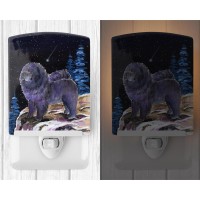 Carolines Treasures Ss8456Cnl Starry Night Chow Chow Ceramic Night Light Compact Ulcertified Ideal For Bedroom Bathroom Nu