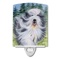 Carolines Treasures Ss8037Cnl Bearded Collie Ceramic Night Light Compact Ulcertified Ideal For Bedroom Bathroom Nursery H