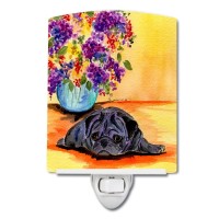 Carolines Treasures Ss8298Cnl Pug Ceramic Night Light Compact Ulcertified Ideal For Bedroom Bathroom Nursery Hallway Kit