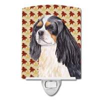 Carolines Treasures Sc9231Cnl Cavalier Spaniel Fall Leaves Portrait Ceramic Night Light Compact Ulcertified Ideal For Bedroo