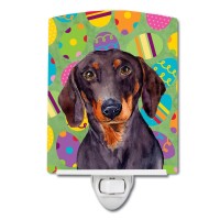 Carolines Treasures Lh9403Cnl Dachshund Easter Eggtravaganza Ceramic Night Light Compact Ulcertified Ideal For Bedroom Bath