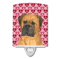 Carolines Treasures Ss4517Cnl Bullmastiff Hearts Love And Valentines Day Portrait Ceramic Night Light Compact Ulcertified I