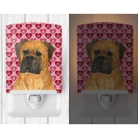 Carolines Treasures Ss4517Cnl Bullmastiff Hearts Love And Valentines Day Portrait Ceramic Night Light Compact Ulcertified I