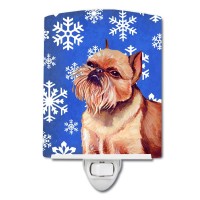 Carolines Treasures Lh9269Cnl Brussels Griffon Winter Snowflakes Holiday Ceramic Night Light Compact Ulcertified Ideal For B