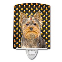 Carolines Treasures Kj1212Cnl Candy Corn Halloween Yorkieyorkshire Terrier Ceramic Night Light Compact Ulcertified Ideal Fo