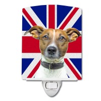 Carolines Treasures Kj1162Cnl Jack Russell Terrier With English Union Jack British Flag Ceramic Night Light Compact Ulcertifi