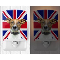 Carolines Treasures Kj1162Cnl Jack Russell Terrier With English Union Jack British Flag Ceramic Night Light Compact Ulcertifi