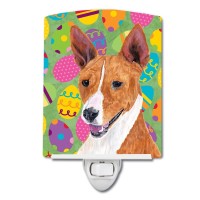 Carolines Treasures Sc9467Cnl Basenji Easter Eggtravaganza Ceramic Night Light Compact Ulcertified Ideal For Bedroom Bathro